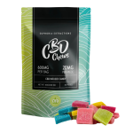 Premium Euphoria Extractions CBD Shatter Chews 600mg package showing assorted fruit-flavoured gummies.